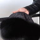 Black Fur Trapper Hat, Men Real Fur Hat, Black Aviator Hat, Earflap Hat Men, Fox Fur Bomber Hat, Black Ushanka, Furry Hat Gift For Boyfriend