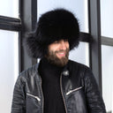 Men's Black Raccoon Fur Trapper Hat, Classik Ushanka for Him, Premium Aviator Hat from Real Leather, Warm Winter Hat, Birthday Gift for Men