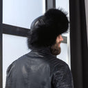 Men's Black Raccoon Fur Trapper Hat, Classik Ushanka for Him, Premium Aviator Hat from Real Leather, Warm Winter Hat, Birthday Gift for Men