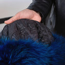Real Raccoon Fur Trapper Hat In Blue, Men's Oversized Hat With Ear Flaps, Stylish Furry Hat For Husband, Modern Ushanka, Aviator Hat For Him