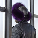 Real Fur Trapper Hat for Men, Purple Raccoon Fur Hat, Warm Winter Hat, Ushanka Leather Hat, Fur Bomber Hat, Earflaps Hat, Gift for Boyfriend