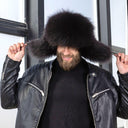 Gray Raccoon Trapper Hat Men, Fur Ushanka Mens, Men’s Winter Hat, Leather Aviator Hat, Mens Fur Hat, Winter Ear Flap Hat, Gift for Husband