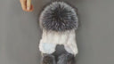 Real Fur Hat with Pom Pom, White Winter Beanie, Mink Hat for Women, Pompom Knitted Beanie, Warm Ear Flaps Hat, Extra Warm Hat For Teen Girl