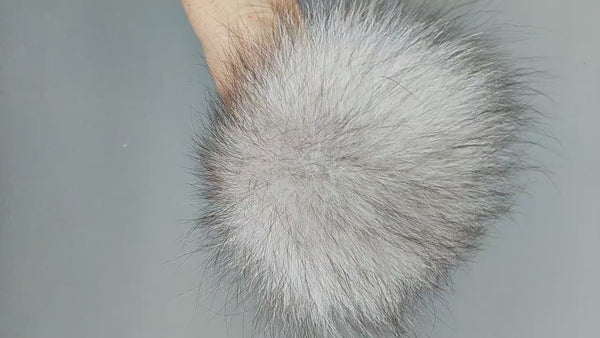 Real Fur Pom Pom, Beige Fluffy Pompom, Fox Tail Fur Pompom for Hat, Puff Fur Ball, Furry Bommel, Fuzzy Pompon, Real Fox Fur Pom Pon for DIY
