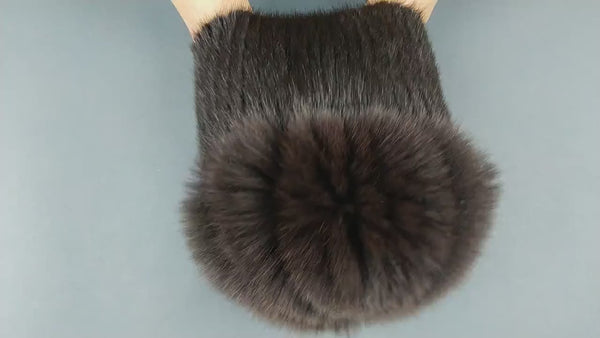 Brown Mink Fur Hat For Women with Pom-Pom, Mink Warm Winter Hat, Women Winter Hat, Women Winter Fluffy Hat Accessories, Gift For Girlfriend