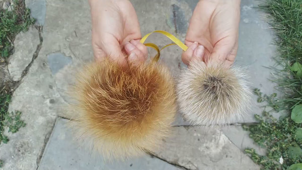 Real Fur Pom Pom for Hat, Fox Fur Pompoms, Furry Ball for Hat, Hat Decoration, Fluffy Bobbles, Fuzzy Bommel, Detachable Fox Fur Pompom Decor