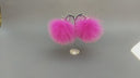 Hot Pink Fluffy Earrings Doll Inspired, Pompom Earrings, Cute Dangle Ball Earrings Women, Puff Jewelry, Real Fur Pom, Bridesmaid Earrings