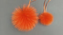 Orange Fur Pompom, Raccoon Fur Pom Poms, Real Fur Pompon for Hat, Detachable Pompom, Fluffy Pom Pom, Fur Ball, Fur Bommel
