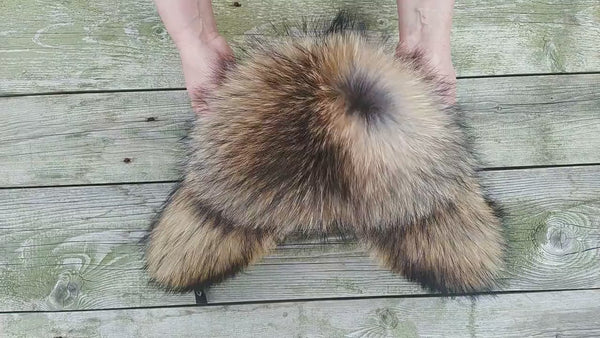 Real Raccoon Fur Hat for Men, Black Leather Trapper Hat, Warm Hat for 2026 Winter, Stylish Aviator Hat, Classic Ushanka, Hat With Earflaps