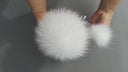White Large Pompom, Raccoon fur pompom for hat , White Fur, Detachable pompoms, White Luxury Pom Pom, White PomPom, Gift for Her
