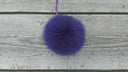 Violet fur pompom for hat, Fur pom poms with ribbons, Pompons for crafts, Purple fluffy bommel, Fuzzy balls, Sewing pom pom, Fur hat Decor