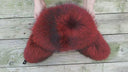 Red Raccoon Fur Ushanka Hat for Men, Real Black Leather Trapper Hat, Winter Fur Cap, Fluffy Aviator Hat, Fuzyy Bomber Hat, Warm Gift for Him