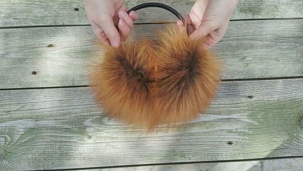 Fluffy Earmuffs From Genuine Red Fox Fur, Soft Ear Muffs For Teen Girl, Fashion Fur Accessories, Warm Earmuffs Women, Birthday Gift for Her