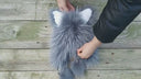 Fursuit Hat with Animal Ears, Knitted Beanie Winter Fur Hat, Raccoon and Fox Fur Hat, Gift for Teenage Daughter, Funny Hat For Teen Girl