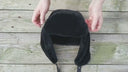 Mens Genuine Sheepskin Fur Ushanka Hat, Black Mouton Fur Winter Trapper Cap, Real Leather Earflap Hat for Cold Weather, Premium Gift for Him