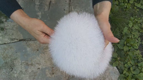 White Fox Fur Earmuffs for Her, Real Fur Ear Muffs, Extra Fluffy Earmuffs, Fuzzy White Ear Warmers, Womans Fur Headband, Gift for Girlfriend