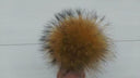 Real Fur Pom Pom for Hat, Raccoon Pompom, Detachable Fluffy Pompom, Brown Fur Ball With Ribbon, Hat Accessory, DIY Craft Supply, Fur Bommel