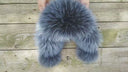 Gray Blue Raccoon Fur Trapper Hat, Real Leather Ushanka, Oversized Trapper Hat, Fluffy Aviator Hat, Fashion Winter Hat, Cozy Gift For Her