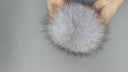 Silver Fur Pom Pom, Real Fur Pompom for Hat, Fluffy Fur Ball Gray, Fox Fur Pom Pom, Fuzzy Pompom for Hat, Puff Bommel, Genuine Fur Pompom