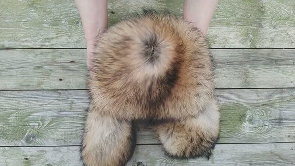 Oversized Raccoon Fur Trapper Hat, Extra Fluffy Fur Hat for Men, Natural Brown Genuine Fur Bomber Cap, Premium Fuzzy Trapper Hat, Dad Gift