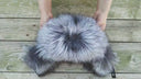 Real Silver Fox Trapper Hat For Men, Oversized Men's Aviator Hat, Warm & Stylish Winter Hat With Earflaps, Black Leather Hat, Husband Gift