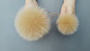 Beige Fur Pompom, Fluffy Fox Fur Pom Pom for Hat, Puff Detachable Pom Pom, Furry Ball, Fluffy Pompom, Fuzzy Bommel, Winter Hat Decoration
