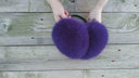 Hot Purple Fur Women's Earmuffs, Soft Fox Fur Ear Warmers, Purple Fluffy Ear Muffs for Her, Stylish Winter Accessories, Secret Santa Gift