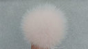 Pink fur pom pom for hat, Fox fur pom pom for beanie, Fluffy pompom, Powder pink fur pompom, Fox fur bommel, Large pom pom, Real fur pompom
