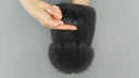 Black mink hat for women, Mink fur beanie hat, Black fluffy hat with pompom, Cute winter ladies hat, Fashion gift for her