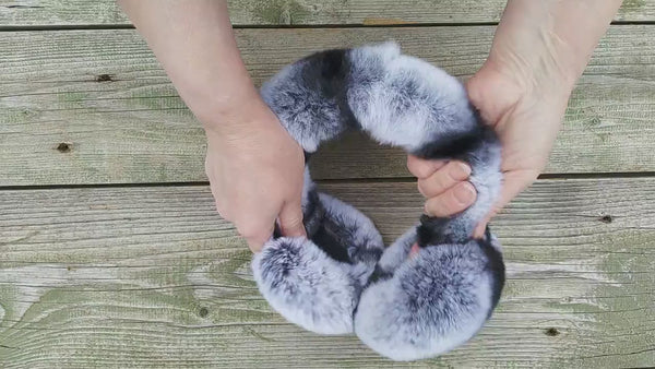 Real Rex Rabbit Fur Earmuffs, Cream Fur Earmuffs, Fuzzy Winter Accessories, Fluffy Ear Muffs With Full Fur Headband, Cozy Gift For Daughter