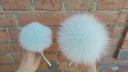 Real Fox Fur Pompom, Mint Fur Pompom For Hat, Detachable Pompom, Winter Hats Pom Pom, Fluffy Pompom, Fox Pom Pom, Furry Pompom For Kids Hat