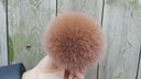 Real Fur Pom Pom, Furry Pompom For Hat, Fox Fur Pom Pom, Dark Beige Pompons, Fluffy Ball, Detachable Pom Pom, Fuzzy Bommel, Hat Decoration