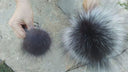 Silver fox fur pompom, Fluffy pom pom for hat, Large fur pompom, Real fur pom pom for hat, Detachable pompoms