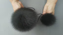Arctic fox fur pom pom Black fur pom pom Real fur Pompom hat Fur pompom  Fur ball  Detachable pompom Fur fox Fluffy fur pompoms
