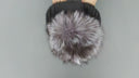 Black Mink Beanie, Fur Hat With Silver Fox Pompom, Mink Hats for Women, Warm Hat With Pom Pom, Winter Fashion Hat, Ladies Fur Hat, Mom Gift