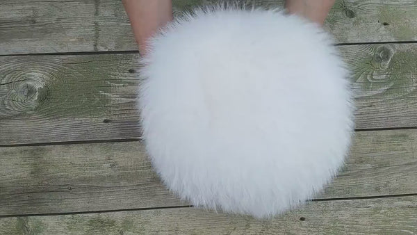 Real Raccoon Fur Hat for Women, Snow White Fluffy Winter Hat, Genuine Fur Headwear, Fashion Winter Accessory, Warm Fuzzy Hat, Gift for Wife