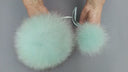 Fox Fur Pom Pom Set, Fluffy Large Round Pom Poms, Full Soft Shape, Hat Accessory, Hood Decoration, Beanie Topper, DIY Craft Supplies