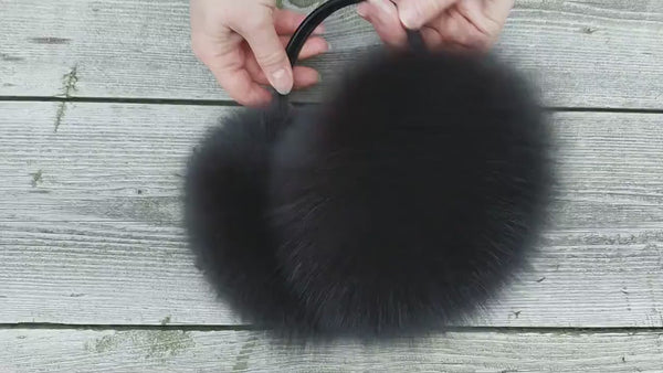 Fur Earmuffs Women, Real Fox Fur Ear Muffs, Brown Furry Earmuffs, Warm Fur Accessories, Fluffy Ear Warmer, Gift for Wife or Girlfriend