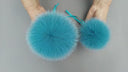 Blue Fox Fur Pom Pom, Fluffy Large Pom Pom Ball, Round Soft Pom, Hat Accessory, Real Fur Bag Charm, Beanie Topper, DIY Craft Supplies
