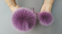 Purple Fur Pom Pom For Hat, Real Fox Fur Pompom, Real Fur Ball, Detachable Pompom, Fluffy Fur Pompoms, Real Fur Accessories, Hat Decoration