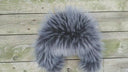 Oversized Gray Fur Trapper Hat, Real Raccoon Fur Bomber Hat, Silver Leather Aviator hat, Women Winter Hat, Fluffy Ushanka, Ear Flaps Hat
