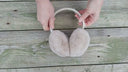 Fashion Rabbit Fur Earmuffs, Cream Earmuffs, Fluffy Winter Ear Warmers, Stylish Real Fur Accessory, Adjustable Earmuffs, Teen Daughter Gift